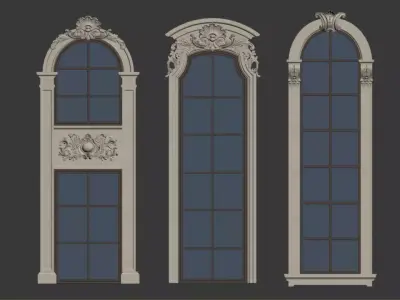 European-style window trim 3D model