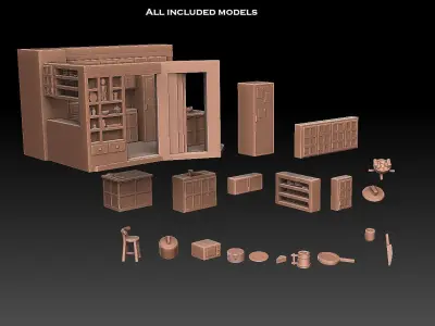 Kitchen Set microwave 3D print model