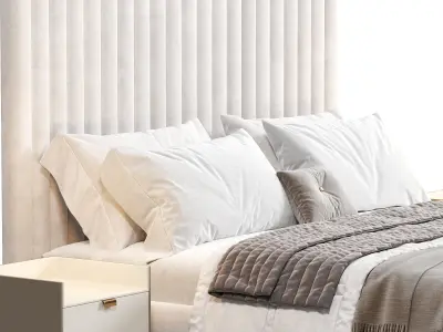 Louvers bed in navy blue by krasdom 3D model