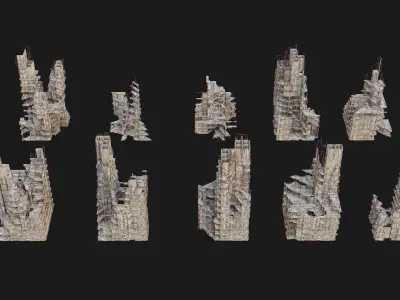 Ruins Pack Low-poly 3D model purchase