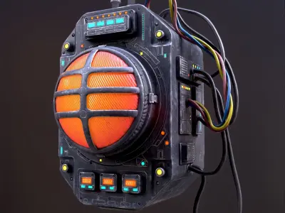 Sci Fi Signal Light Low-poly 3D model