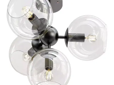 Favourite-Schoppen-1491-4U four glass globes in ceiling light 3D model