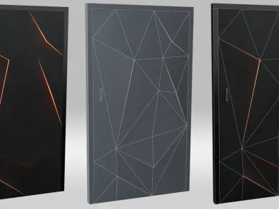 Modern Door Set Low-poly 3D model