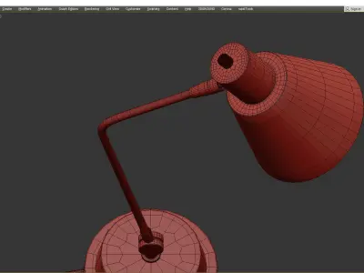  CYLINDER USB TASK TABLE LAMP Low-poly 3D model