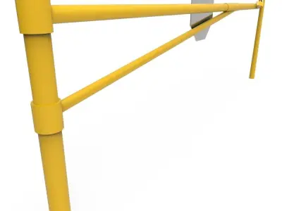 Smash Board Barrier Low-poly 3D model