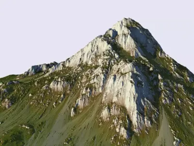 Grass mountain Low-poly 3D model