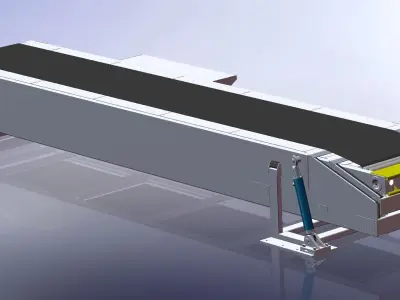 Three section telescopic belt loading conveyor 3D design 3D model