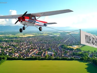  Cessna 150 Aircraft with Advertising Air Banner 