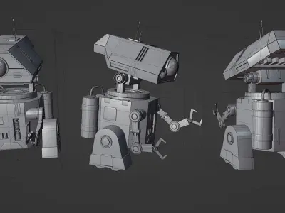 Sci-Fi Worker Robot 3D model