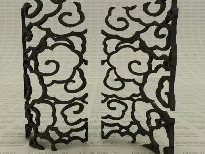 Screen Cloud Chinese Modern Column Pilar 3D model