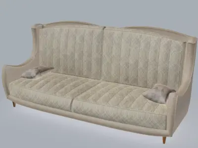 Round arms sofa 3D model