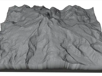 Tronador extinct stratovolcano 3d model terrain 3D model