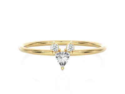 Light Minimalist Diamond Ring 3D print model