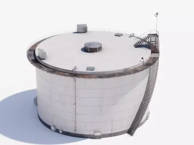 Water tank Bundle Low-poly 3D model