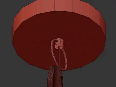 TOWNER four light chandelier in brass with shades 3D model