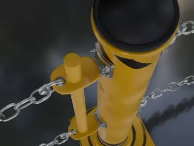 Dock Chain Bollard Barrier 3D model