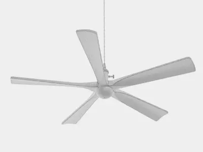 Modern Wooden 5-Blade Ceiling Fan with Light 3D model