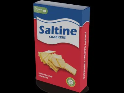 Fried bread and bread chips Saltine Crackers Low-poly 3D model