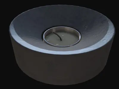 Tea Light Candle concrete Low-poly 3D model