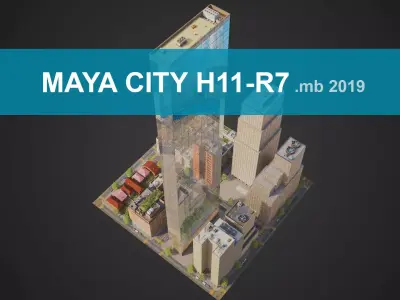 City District H11-R7 MAYA Low-poly 3D model