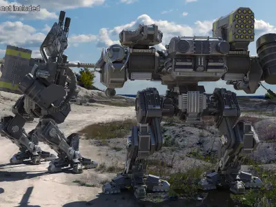  Assault-Class War Mech Heavy Weapon Loadout Rigged 