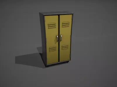 Yellow and Black Stylized Locker Low-poly 3D model
