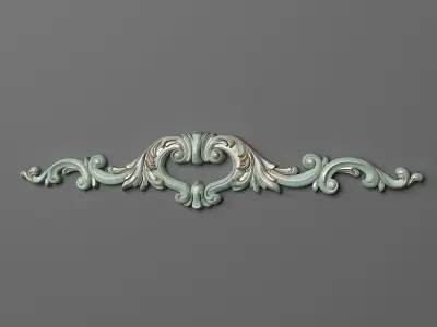 Cartouche ornate wall plaque 3D print model