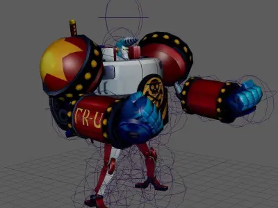 One Piece General Franky Low-poly 3D model