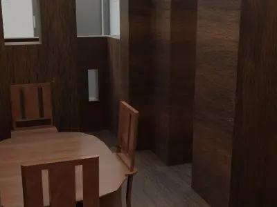 Floor plan and scene inside an appartment  Free low-poly 3D model