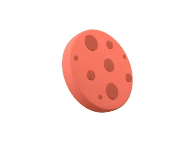 New Moon Emoji v1 003 Low-poly 3D model