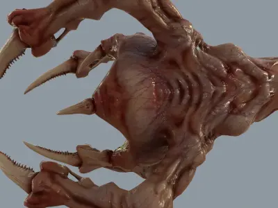 Venous Clawed Worm Low-poly 3D model