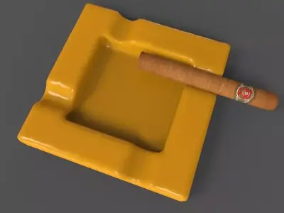 Ashtray and Cigar 3D model