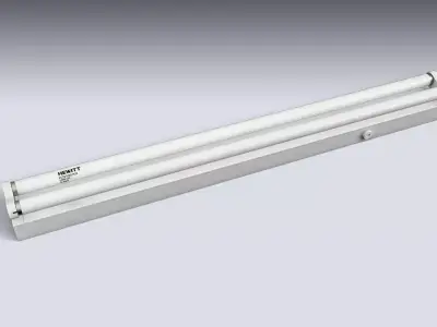 Double Fluorescent Tube Fixture Low-poly 3D model