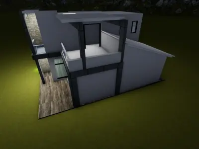 3d House modern at night 3D model