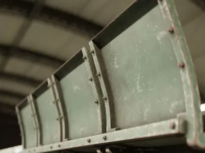 Green Colored Waiting Room Metal Seats 4 Seats Low-poly 3D model