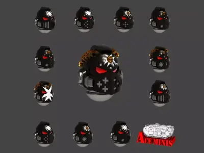 Modular Templar Helmets 3D print model