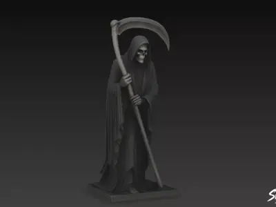 Death Reaper Statue Silent Pose Low-poly 3D model