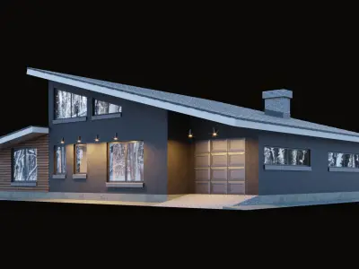 Modern cottage 3D model