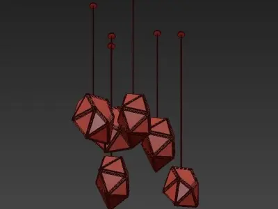 CRYSTAL chandelier with balls hanging from it 3D model