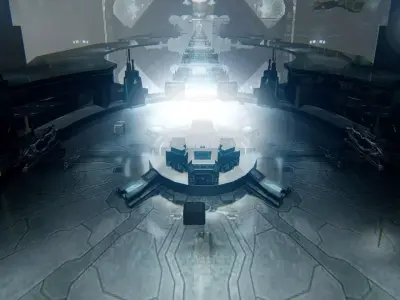 Futuristic Sci-Fi Corridor Environment Low-poly 3D model