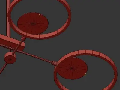 RISOR L light fixture with four circular lights 3D model