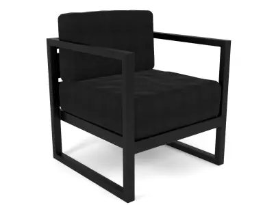 Black Aluminum Classic Lounge Chair - 3ds Max 3D model