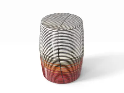 Ceramic garden stool collection 2 Low-poly 3D model