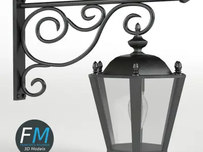 Cast iron wall lamp 3D model
