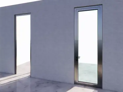 Generic Single Leaf  Outward Swing Door 3D model