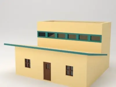 cartoon buildings bundle 3D model