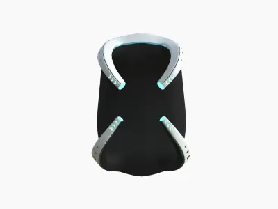 SciFi Backpack G04 White Blue - Fashion Character Design Low-poly 3D model