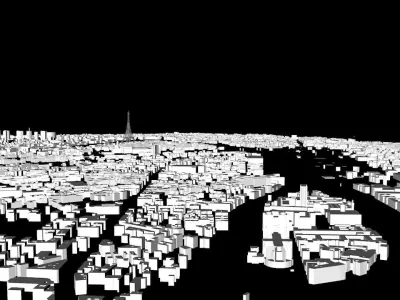Paris city 3D model