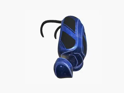 SciFi Backpack H06 Blue Metal - Fashion Character Design Low-poly 3D model