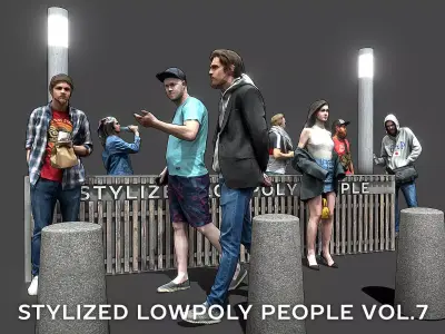 Stylized Lowpoly People Casual Pack Volume 7 Low-poly 3D model